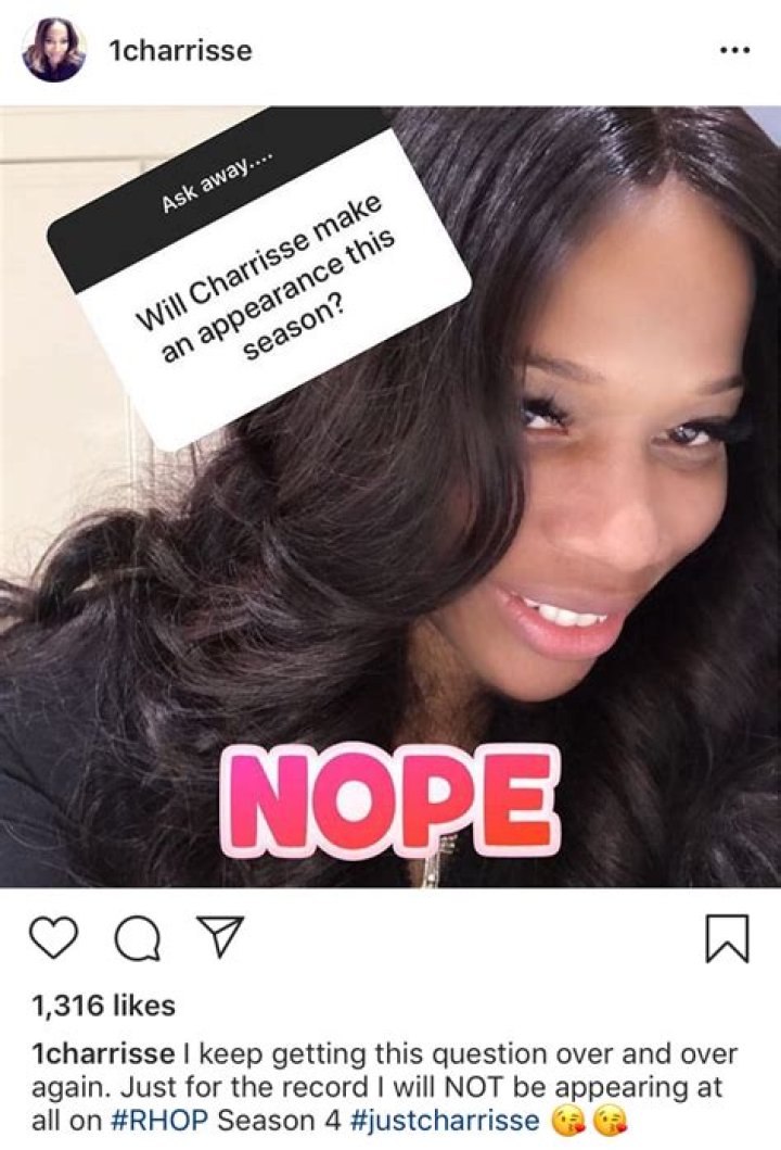 Charrisse Jackson Jordan Confirms She Will Not Appear On Season 4 Of RHOP!