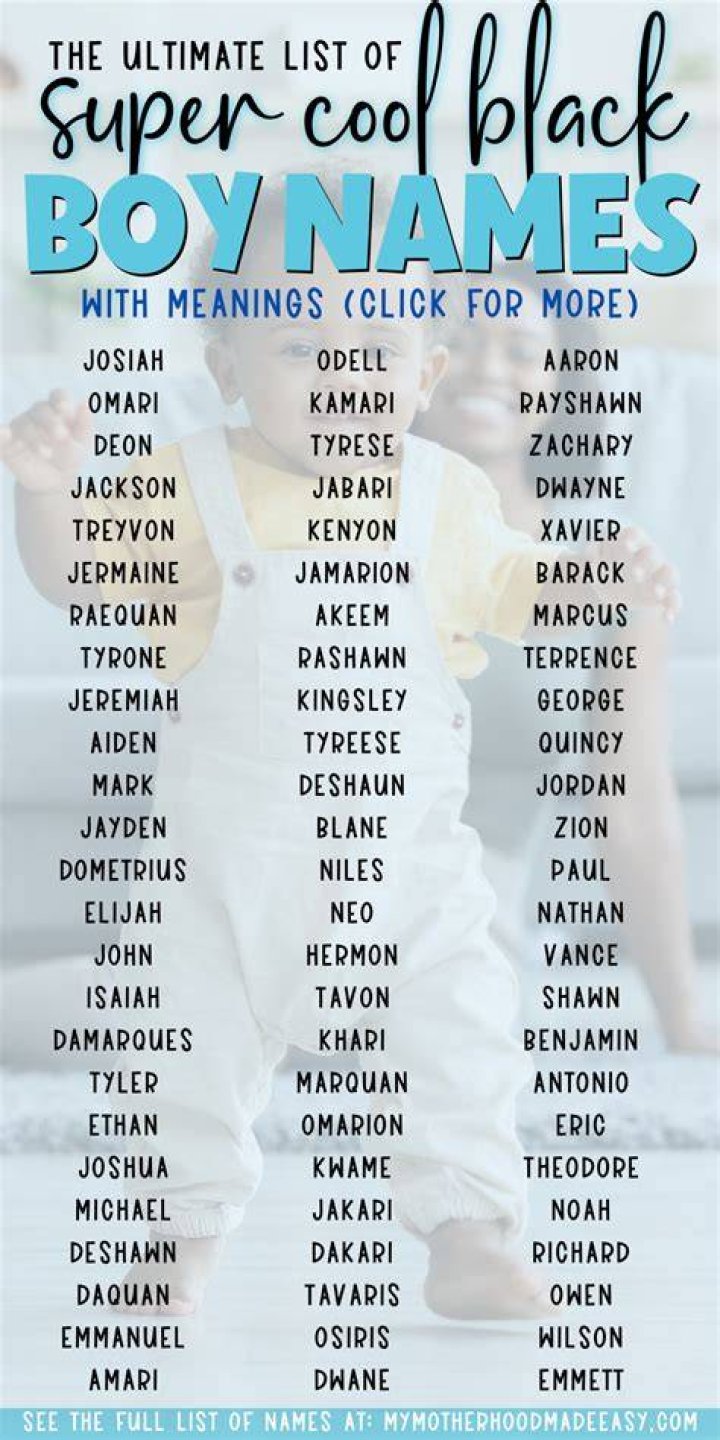Cute Black Boy Middle Names While it's time to name your baby