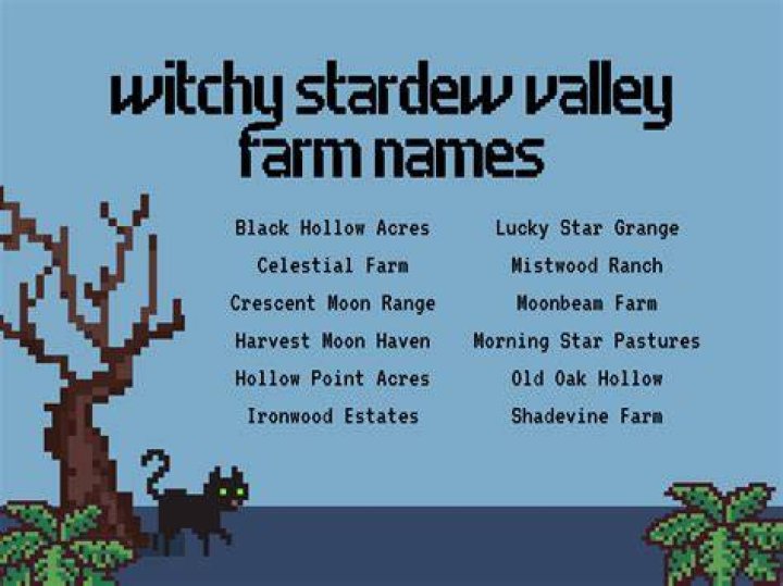 Funny Farm Names Stardew Valley See More...