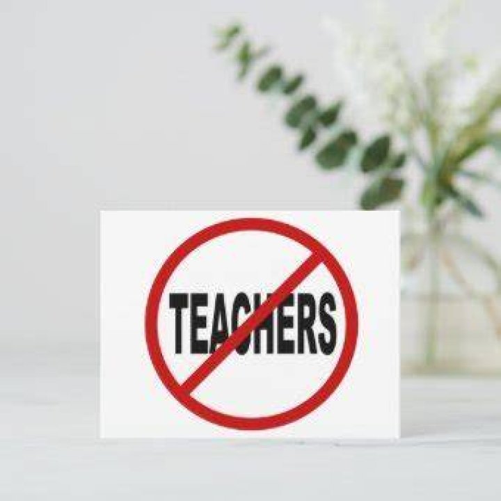 Hate Teachers/No Teachers Allowed Sign Statement Postcard Zazzle