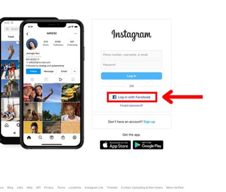 Instagram Sign Up With Facebook Instagram Login with Facebook IG