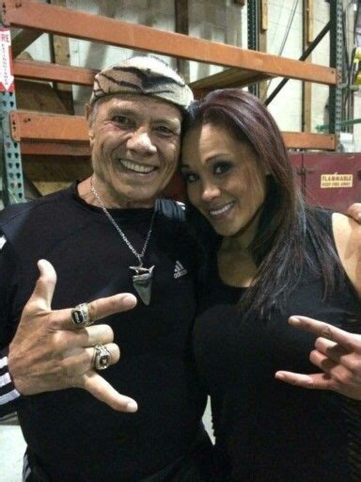 Jimmy Snuka with his daughter Sarona Jimmy Snuka, Tamina Snuka, Nia Jax