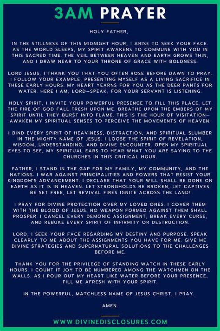 Powerful 2am To 3am Prayers For Breakthrough, Marriage, Finance And Job