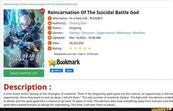 Read Reincarnation of the Suicidal Battle God Manhwa at Manhwa18CC