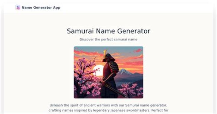 Samurai Name Generator Generate a Random Samurai Name with the