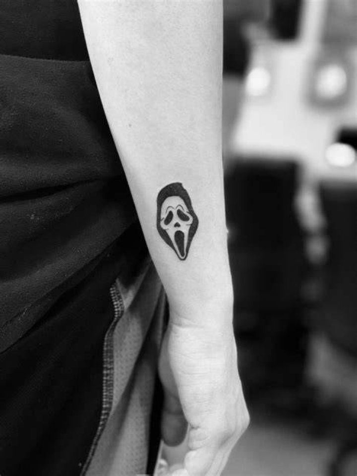 Simple Ghostface Tattoo Printable Form, Templates and Letter