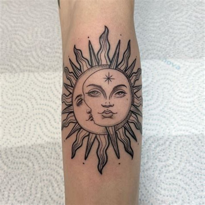 sun & moon tattoo for couple Tattoos Skull, Sun Tattoos, Body Art