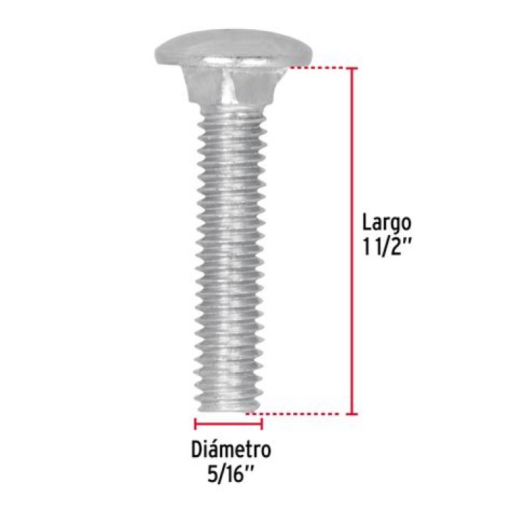 Tornillo tipo m&aacute;quina, 5/16 x 3', bolsa con 60 pzas Cod. 44571 JINSA