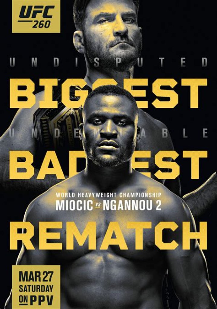 UFC 260 weighin results Francis Ngannou 29 pounds heavier than champ
