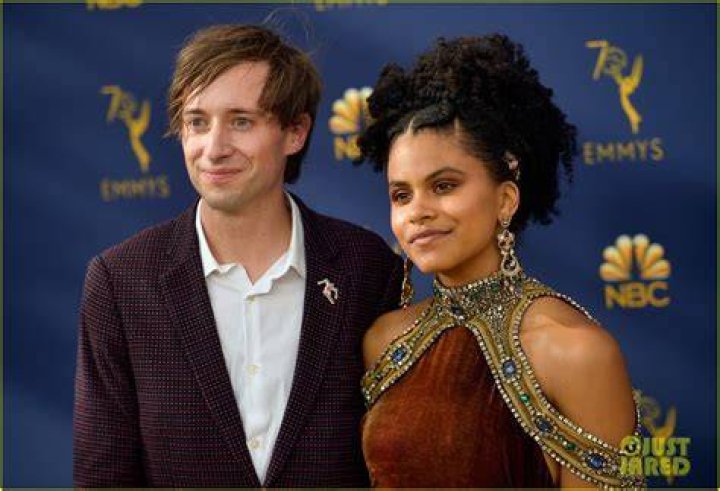 Zazie Beetz and boyfriend David Rysdahl Emmys Red Carpet Dresses 2018